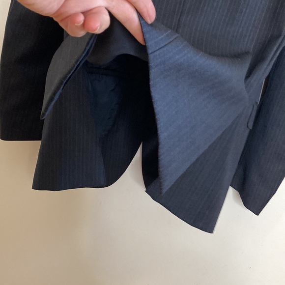 Z Zegna Suit Mens 38R 34 x 30 Gray Blue Pinstripe Wool 2 Piece Blazer Pants - Picture 8 of 16